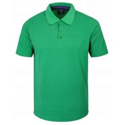 Koszulka Polo - Męska - Pako Jeans - Zielona w Drobny Groszek. Zielone koszulki polo Pako Jeans, l, bez wzorów, z bawełny, bez kołnierzyka, bez ramiączek. Za 119.00 zł.