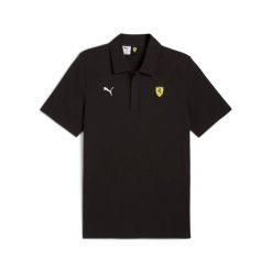 Polo Puma Ferrari Sportswear. Czarne koszulki polo sportowe Puma, m, bez wzorów, bez kołnierzyka, bez ramiączek. Za 212.50 zł.
