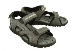 GEOX U8224D S.STRADA 0BC50 C9014 stone/lt grey, sandały męskie. Szare sandały Geox, bez zapięcia. Za 251.93 zł.