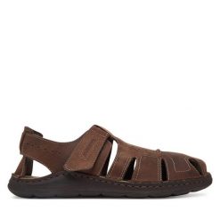 Sandały Josef Seibel. Brązowe sandały Josef Seibel, bez zapięcia. Za 459.99 zł.