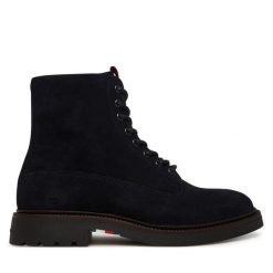 Kozaki Tommy Hilfiger. Niebieskie kozaki Tommy Hilfiger, bez wzorów, bez obcasa, bez zapięcia. Za 489.99 zł.