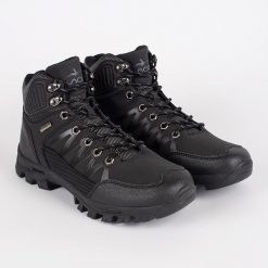 Vico Czarne buty męskie trekkingowe wiązane. Czarne trekkingi bez wzorów, bez zapięcia. Za 212.22 zł.