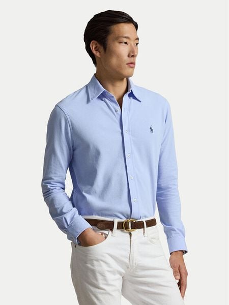 Polo Ralph Lauren Koszula 710654408505 Niebieski jasny Regular Fit. Niebieskie koszule Polo Ralph Lauren, m, bez wzorów, z bawełny, bez kołnierzyka, bez ramiączek. Za 639.99 zł.