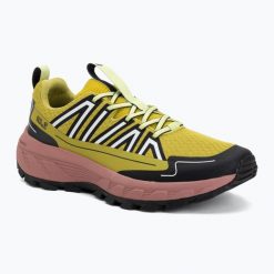 Buty turystyczne męskie Jack Wolfskin Wild Hike Low. Żółte buty turystyczne Jack Wolfskin, bez wzorów, z materiału, przed kostkę, bez zapięcia, trekkingowe. Za 439.99 zł.
