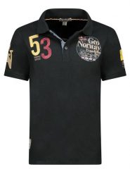 Geographical Norway Koszulka polo "Kelan" w kolorze czarnym rozmiar: M. Czarne koszulki polo sportowe Geographical Norway, m, bez wzorów, z bawełny, bez kołnierzyka, bez ramiączek. Za 87.81 zł.
