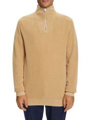 ESPRIT Sweter w kolorze beżowym rozmiar: M. Brązowe swetry nierozpinane Esprit, m, bez wzorów, z bawełny, bez kołnierzyka, bez ramiączek. Za 113.90 zł.