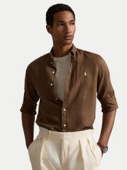 Polo Ralph Lauren Koszula 710968915500 Brązowy jasny Slim Fit. Brązowe koszule Polo Ralph Lauren, m, bez wzorów, ze lnu, bez kołnierzyka, bez ramiączek. Za 819.99 zł.