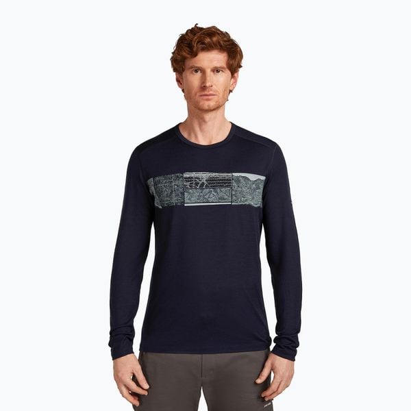 Longsleeve termoaktywny męski icebreaker Merino 200 Oasis Crewe Elevation Line. Niebieskie bielizna termoaktywna Icebreaker, na zimę, m, bez wzorów, bez ramiączek, narciarskie. Za 359.99 zł.