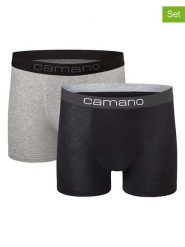 Camano Bokserki (2 pary) w kolorze czarno-szarym rozmiar: XL. Czarne bokserki camano, xl, bez wzorów. Za 43.99 zł.