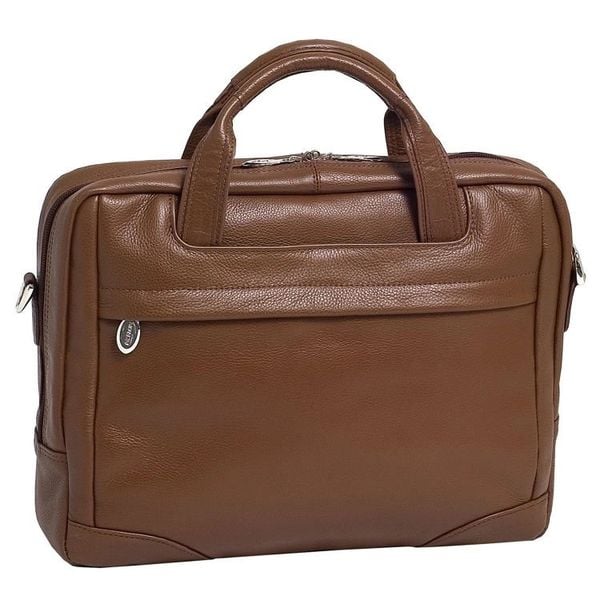 Torba skórzana unisex McKlein Montclare aktówka na laptopa 13 mała brązowa. Brązowe torby na laptopa . Za 715.00 zł.