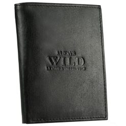 Portfel męski czarny Always Wild N4-BMN-R. Czarne portfele Always Wild, bez wzorów, ze skóry. Za 37.99 zł.