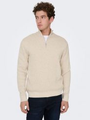 ONLY & SONS Sweter "Sting" w kolorze beżowym rozmiar: XL. Brązowe swetry nierozpinane Only & Sons, xl, bez wzorów, z bawełny, bez kołnierzyka, bez ramiączek. Za 184.95 zł.