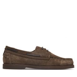 Półbuty Gant. Brązowe eleganckie półbuty GANT, bez wzorów, bez obcasa, bez zapięcia. Za 629.99 zł.