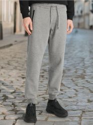 Spodnie dresowe jogger - szary. Szare joggery i bojówki Sinsay, l, bez wzorów, z bawełny, sportowe. Za 39.99 zł.