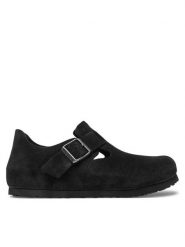 Birkenstock Półbuty London 1028103 Czarny. Czarne eleganckie półbuty Birkenstock, bez wzorów, ze skóry, bez obcasa, bez zapięcia. Za 449.99 zł.