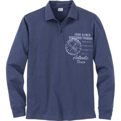 Shirt polo z długim rękawem Regular Fit bonprix indygo. Niebieskie bluzki z długim rękawem marki bonprix, z nadrukiem, polo, z długim rękawem. Za 69.99 zł.