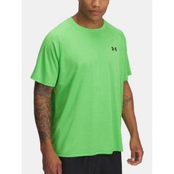 T-Shirt Męski Sportowy Under Armour Tech Textured. Zielone t-shirty sportowe Under Armour, bez wzorów, bez ramiączek, na fitness i siłownię. Za 89.99 zł.