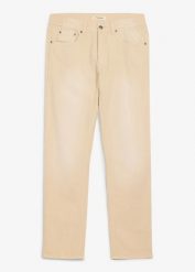 Lekkie jeansy regular fit z elastyczną wstawką w talii, z kolorowego denimu, straight. Brązowe jeansy bonprix, m. Za 47.99 zł.