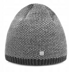 Ciepła, Dwuwarstwowa Czapka Beanie - Pako Jeans - Popielaty Melanż. Szare czapki zimowe Pako Jeans, bez wzorów, z jeansu. Za 45.00 zł.