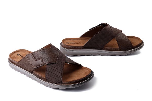 INBLU BU-17 043 ciemny brąz, klapki męskie. Brązowe klapki Inblu. Za 69.29 zł.