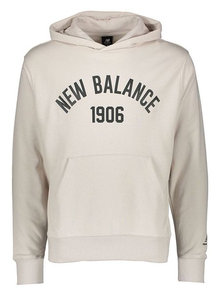 New Balance Bluza "Essentials Varsity" w kolorze kremowym rozmiar: L. Brązowe bluzy New Balance, l, bez wzorów, z kapturem. Za 205.45 zł.