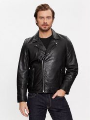 Pepe Jeans Kurtka skórzana Valen PM402881 Czarny Regular Fit. Czarne kurtki Pepe Jeans, m, bez wzorów, z jeansu, bez kaptura. Za 999.99 zł.