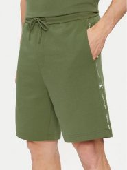 Calvin Klein Jeans Szorty sportowe Logo Repeat J30J325129 Zielony Regular Fit. Zielone krótkie spodenki sportowe Calvin Klein Jeans, m, bez wzorów, z bawełny. Za 269.99 zł.