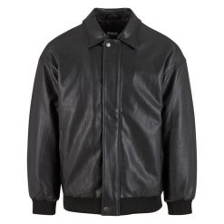 Męska Kurtka Z Syntetycznej Skóry. Czarne kurtki Urban Classics, m, bez wzorów, ze skóry, bez kaptura. Za 425.99 zł.