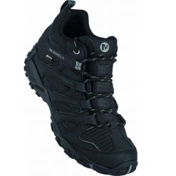 Buty turystyczne męskie Merrell Claypool Sport Mid GTX. Czarne buty trekkingowe Merrell, bez wzorów, bez zapięcia. Za 349.99 zł.