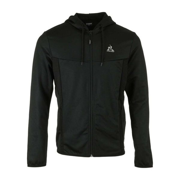 Kurtka LE COQ SPORTIF TECH SP FZ HOODY Czarny. Czarne bluzy z kapturem le coq sportif, s, bez wzorów, z materiału, z kapturem. Za 271.99 zł.
