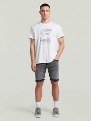G-Star Szorty dżinsowe "3301" - Slim fit - w kolorze szarym rozmiar: W34. Szare szorty G-Star, z aplikacjami, z jeansu, klasyczne. Za 214.19 zł.