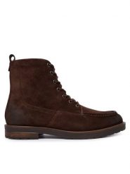 Tommy Hilfiger Trzewiki Cleated W Moc FM0FM05599 Brązowy. Brązowe botki sznurowane Tommy Hilfiger, bez wzorów, ze skóry, bez obcasa, bez zapięcia. Za 599.99 zł.