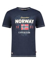 Geographical Norway Koszulka "Juitre" w kolorze granatowym rozmiar: S. Niebieskie bezrękawniki Geographical Norway, s, bez wzorów, z bawełny, bez kołnierzyka, bez ramiączek. Za 52.79 zł.