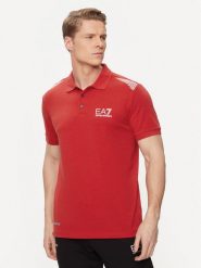 EA7 Emporio Armani Polo 3DPF51 PJULZ 1461 Czerwony Regular Fit. Czerwone koszulki polo EA7 Emporio Armani, m, bez wzorów, z syntetyku, bez kołnierzyka, bez ramiączek. Za 259.99 zł.