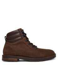 Tommy Hilfiger Trzewiki Cleated Hilfiger Wrm Hook Boot FM0FM05699 Brązowy. Brązowe botki sznurowane Tommy Hilfiger, bez wzorów, z nubiku, bez obcasa, bez zapięcia. Za 639.99 zł.