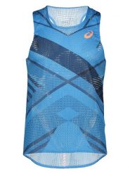 Asics Top w kolorze niebieskim do biegania rozmiar: M. Niebieskie t-shirty sportowe ASICS, bez wzorów, bez ramiączek, do biegania. Za 91.12 zł.