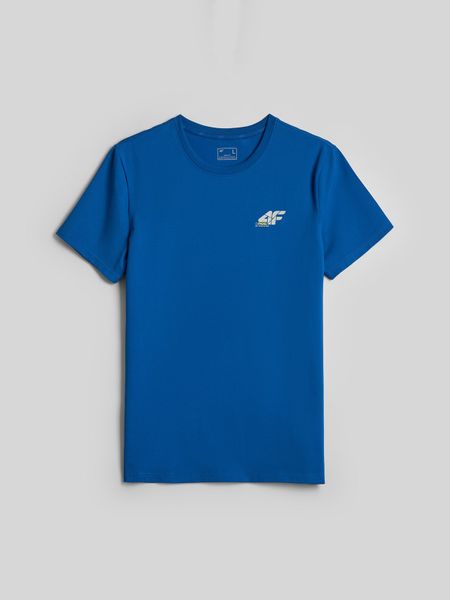 4F T-shirt slim gładki męski - niebieski XXL. Niebieskie t-shirty 4F, l, bez wzorów, z bawełny, bez kołnierzyka, bez ramiączek. Za 69.99 zł.
