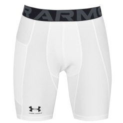 Spodenki kompresyjne Under Armour HeatGear. Białe krótkie spodenki sportowe Under Armour, bez wzorów. Za 187.00 zł.