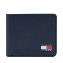Duży Portfel Męski Tommy Jeans. Niebieskie portfele Tommy Jeans, bez wzorów, z jeansu. Za 149.99 zł.