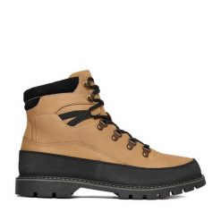 Trzewiki Lasocki. Brązowe botki sznurowane Lasocki, bez wzorów, bez obcasa, bez zapięcia. Za 199.99 zł.