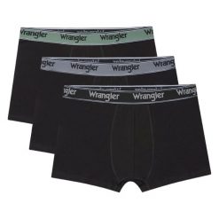 3PAK MESKIE BOKSERKI WRANGLER TRUNKS HARRY BLACK U5_22221_WRA. Czarne bokserki Wrangler, m, bez wzorów. Za 79.99 zł.
