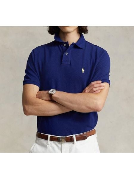 Ralph Lauren Underwear Koszulka polo w kolorze granatowym rozmiar: M. Niebieskie koszulki polo Ralph Lauren Underwear, m, bez wzorów, z bawełny, bez kołnierzyka, bez ramiączek. Za 588.81 zł.