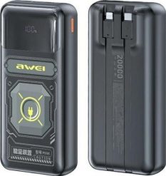 Awei P99K 20000 mAh 22.5W czarny. Czarne powerbanki . Za 79.90 zł.