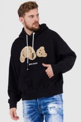 PALM ANGELS Czarna bluza z kapturem Bear. Czarne bluzy z kapturem PALM ANGELS, m, bez wzorów, z kapturem. W wyprzedaży za 2,499.99 zł.