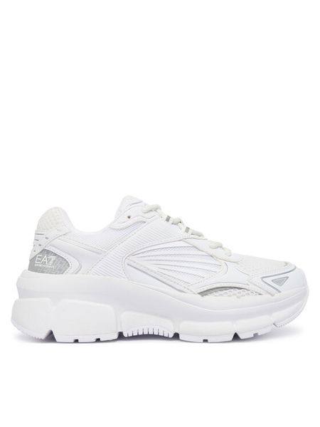 EA7 Emporio Armani Sneakersy X8X236 XK424 M0196 Biały. Białe buty sportowe casual EA7 Emporio Armani, bez wzorów, z materiału, bez zapięcia. Za 483.99 zł.