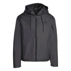 Ocieplana kurtka z kapturem adidas Essentials Climawarm 3 stripes. Czarne kurtki Adidas, l, bez wzorów, z materiału, z kapturem. Za 311.50 zł.