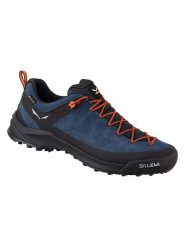 Salewa Buty trekkingowe "Wildfire Leather GTX" w kolorze granatowym rozmiar: 42. Niebieskie buty trekkingowe Salewa, bez wzorów, z gore-texu, bez zapięcia. Za 350.56 zł.
