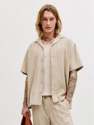 Jack & Jones Komplet koszula i szorty materiałowe Tyson 12297649 Beżowy Relaxed Fit. Brązowe koszule Jack & Jones, l, bez wzorów, z bawełny, bez kołnierzyka, bez ramiączek. Za 209.99 zł.