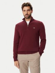Gant Sweter 8030170 Bordowy Regular Fit. Czerwone swetry rozpinane GANT, l, bez wzorów, z bawełny, bez kołnierzyka, bez ramiączek. Za 526.99 zł.