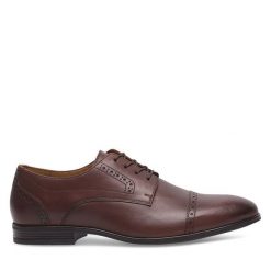 Półbuty Sergio Bardi. Brązowe eleganckie półbuty Sergio Bardi, bez wzorów, bez obcasa, bez zapięcia. Za 259.99 zł.